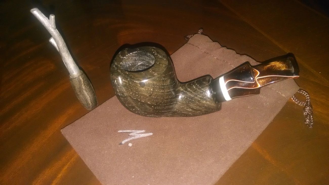 Artisan briar pipe close up