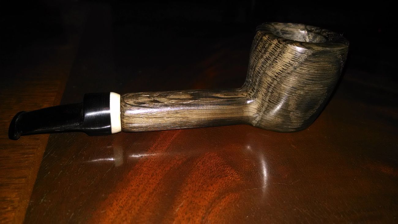Handcrafted pipe stem detail