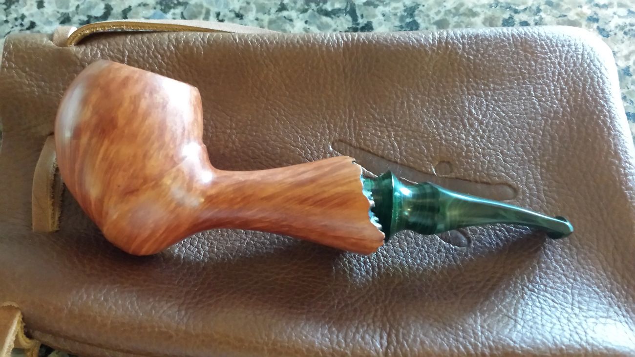Freehand pipe natural finish